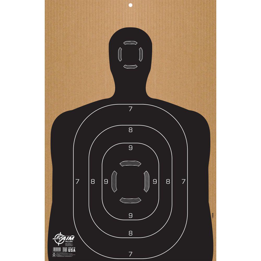Allen EZ Aim Corrugated B27 Silhouette Paper Shooting Target 23x35 Inch