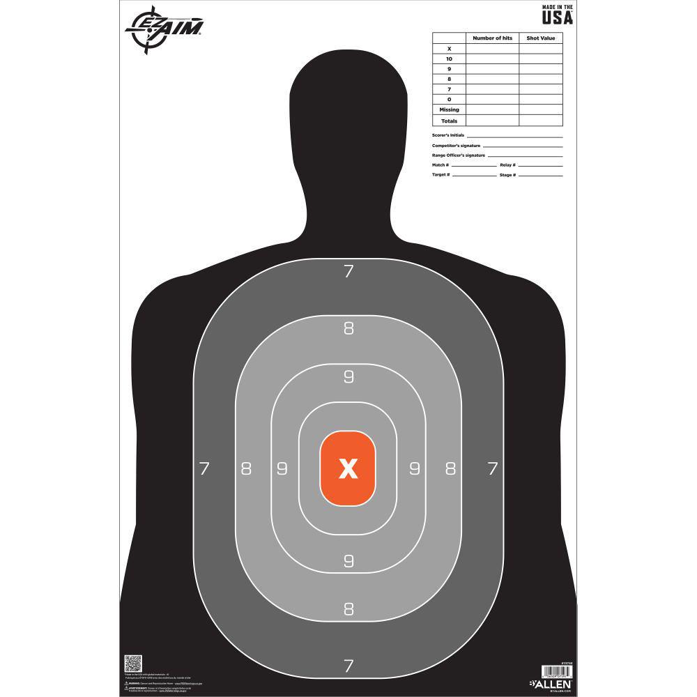 Allen EZ Aim B27 Pro Silhouette Shooting Target 23" x 35" Pack of 50