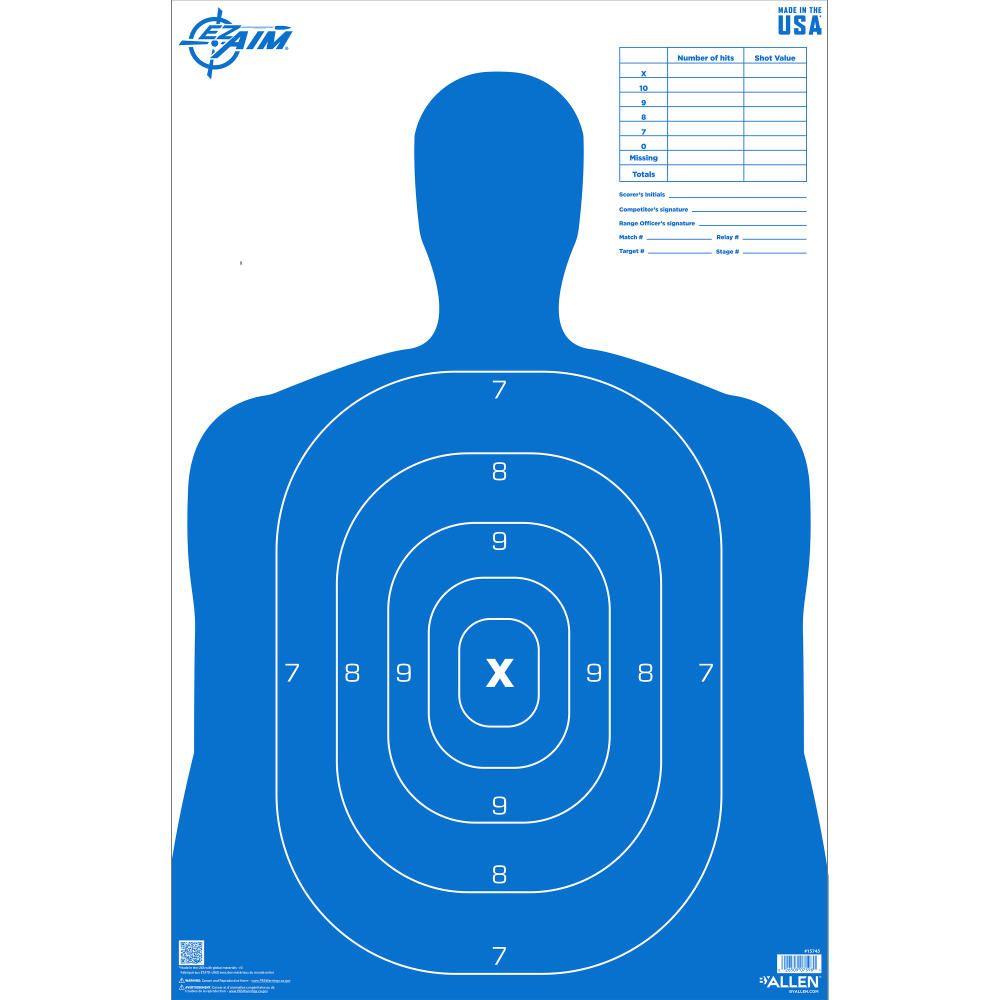 Allen EZ Aim B27 Pro Blue Silhouette Target 23" x 35" Pack of 50