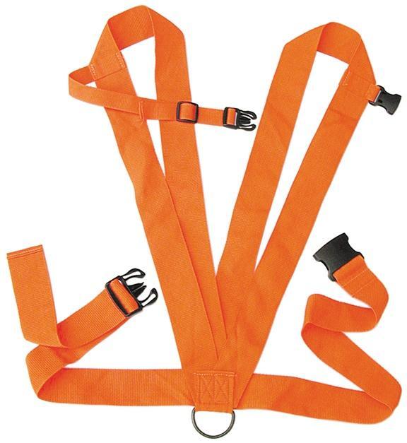Allen Dual Harness Deer Drag with Steel D-Ring and Tow Rope, Orange