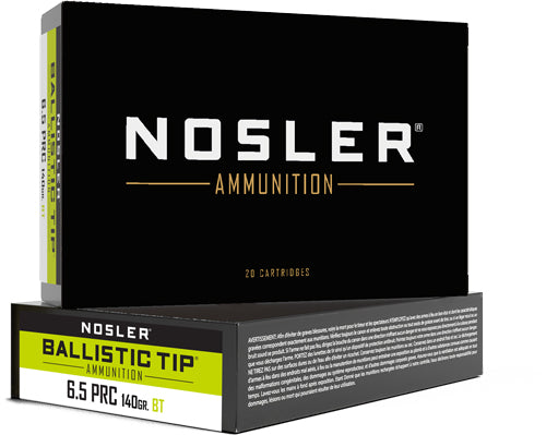 Nosler 6.5 PRC 43457 Ballistic Tip Spitzer Boat Tail SBT 140 Grain