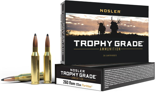 Nosler .260 Remington 60018 Trophy Grade Nosler Spitzer Partition 125 Grain