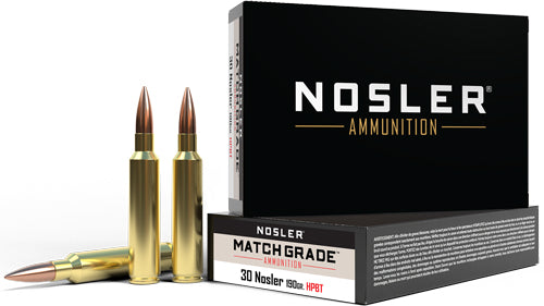 Nosler .30 Nosler 60029 Match Grade Custom Competition Hollow Point Boat Tail 190 Grain