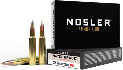 Nosler .33 Nosler 60031 Match Grade Custom Competition Hollow Point Boat Tail 300 Grain