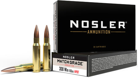 Nosler .308 Win / 7.62x51mm 60052 Match Grade Custom Competition Hollow Point Boat Tail 155 Grain