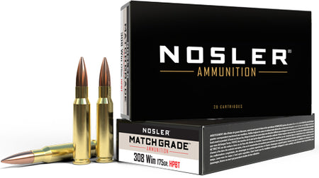 Nosler .308 Win / 7.62x51mm 60072 Match Grade Custom Competition Hollow Point Boat Tail 175 Grain