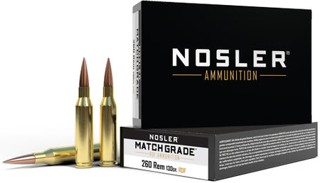 Nosler .260 Remington 60138 Match Grade RDF Hollow Point Boat Tail 130 Grain