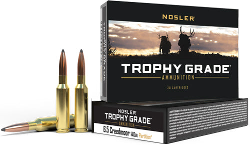 Nosler 6.5mm Creedmoor 61016 Trophy Grade Partition Polymer Tip 140 Grain