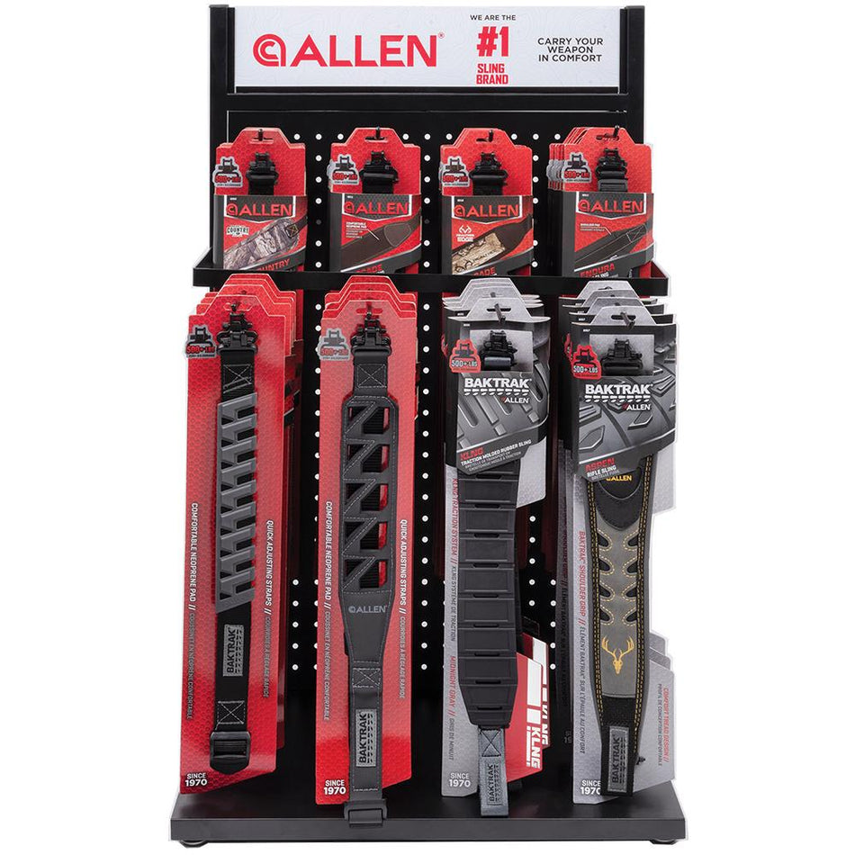 Allen 48-Piece Sling Display Set with 6 Styles, Rack, and Sign