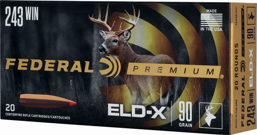 Federal .243 Winchester P243ELDX1 Premium ELD-X Extremely Low Drag-eXpanding 90 Grain