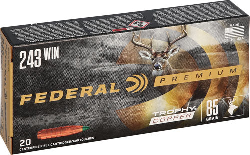 Federal .243 Winchester P243TC1 Premium Copper Trophy Copper 85 Grain