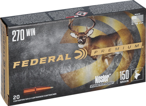 Federal .270 Winchester P270E Premium Nosler Partition 150 Grain