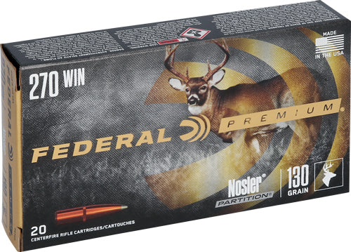Federal .270 Winchester P270P Premium Nosler Partition 130 Grain