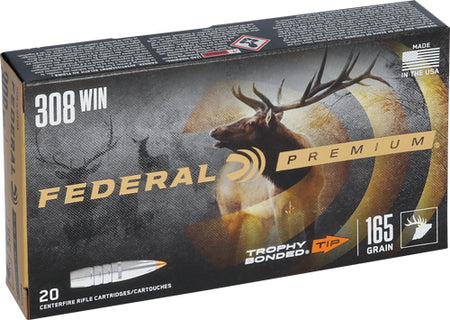 Federal .308 Win / 7.62x51mm P308TT2 Premium Trophy Bonded Tip 165 Grain