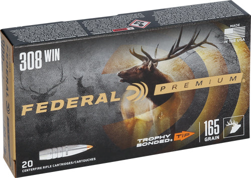 Federal .308 Win / 7.62x51mm P308TT2 Premium Trophy Bonded Tip 165 Grain