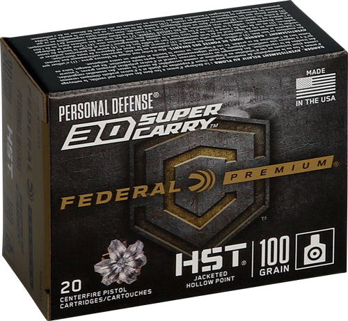 Federal .30 Super Carry P30HST1S Premium Personal Defense HST Jacketed Hollow Point 100 Grain