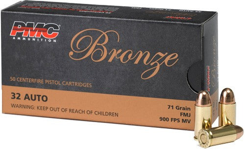PMC .32 ACP 32A Bronze Full Metal Jacket FMJ 71 Grain