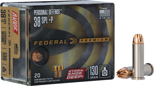Federal .38 Special P38HSD1 Premium Personal Defense Hydra-Shok Deep Hollow Point 130 Grain