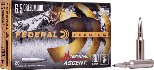 Federal 6.5mm Creedmoor P65CRDTA1 Premium Terminal Ascent 130 Grain
