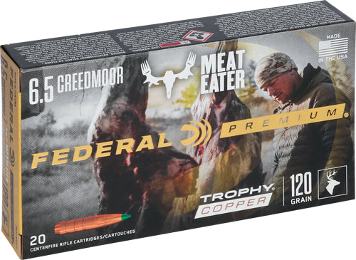 Federal 6.5mm Creedmoor P65CRDTC1 Premium Copper Trophy Copper 120 Grain