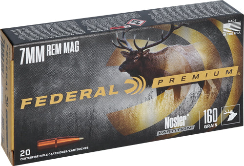 Federal 7mm Remington Mag P7RF Premium Nosler Partition 160 Grain