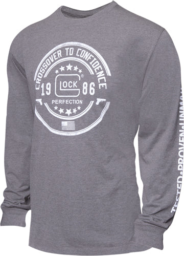 Glock OEM Long Sleeve Crossover Tee Shirt Grey Size Small