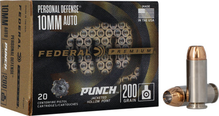 Federal 10mm Auto PD10P1 Premium Personal Defense Punch Jacketed Hollow Point JHP 200 Grain