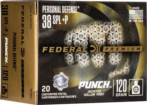 Federal .38 Special PD38P1 Premium Personal Defense Punch Jacketed Hollow Point JHP 120 Grain