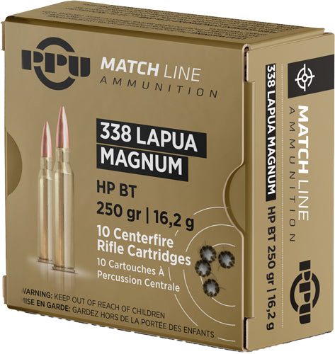 Prvi Partizan .338 Lapua Magnum PP338H Hollow Point Boat Tail HPBT 250 Grain