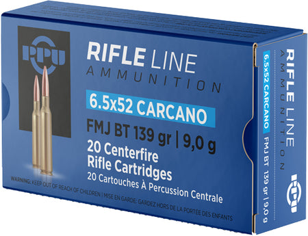 Prvi Partizan 6.5×52mm Carcano PP6CF 8605003812708 Full Metal Jacket Boat Tail FMJBT 139 Grain