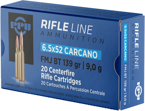 Prvi Partizan 6.5×52mm Carcano PP6CF 8605003812708 Full Metal Jacket Boat Tail FMJBT 139 Grain