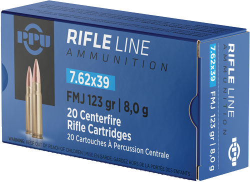 Prvi Partizan 7.62x39mm PP739F Metric Rifle Full Metal Jacket FMJ 123 Grain