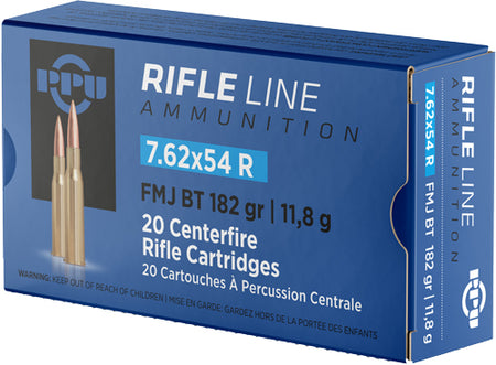 Prvi Partizan 7.62x54mmR PP76254F Metric Rifle Full Metal Jacket Boat Tail FMJBT 182 Grain
