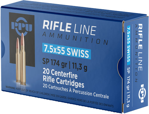 Prvi Partizan 7.5x55mm Swiss PP7SS Metric Rifle Soft Point SP 174 Grain