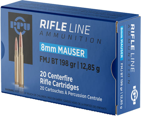 Prvi Partizan 8mm Mauser PP8F 8605003812920 Full Metal Jacket Boat Tail FMJBT 198 Grain