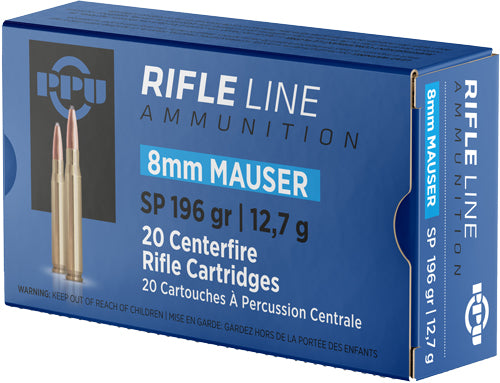 Prvi Partizan 8mm Mauser PP8S Metric Rifle Soft Point SP 196 Grain