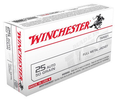 Winchester .25 ACP Q4203 USA Full Metal Jacket FMJ 50 Grain