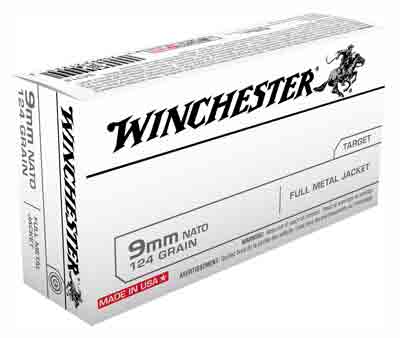 Winchester 9mm Luger/Parabellum Q4318 USA Nato Full Metal Jacket FMJ 124 Grain
