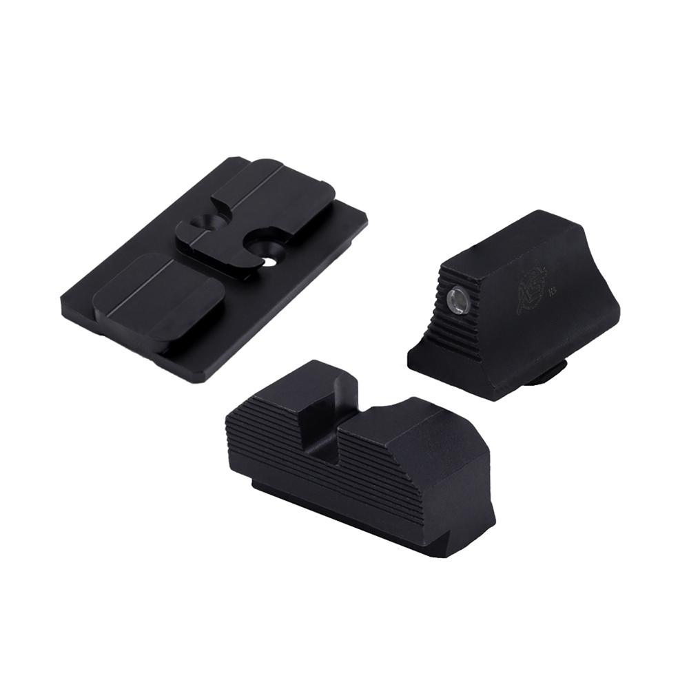 XS Sights ACRO Optic Plate and Tritium Sight Bundle for Glock MOS Pistols Black