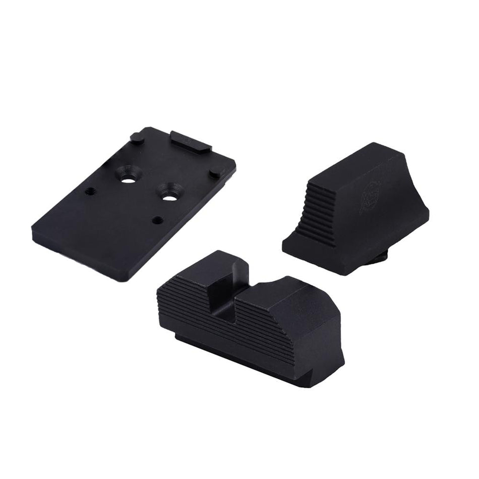 XS Sights Glock MOS RMR Optic Plate and Non-Tritium Sight Bundle Black