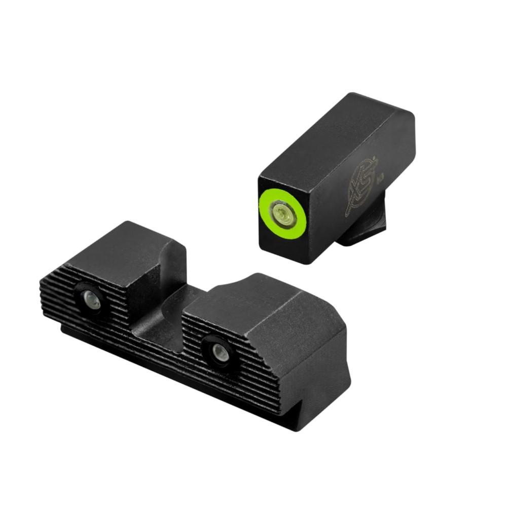 XS Sight Systems R3D 2.0 Green Front with Black Rear Night Sights for Glock 20 21 29 30 37 40 41
