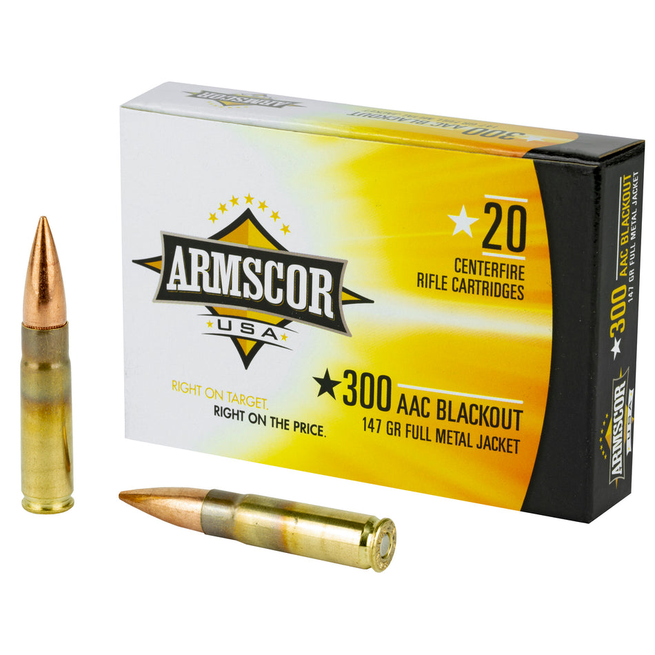Armscor .300 AAC Blackout FAC300AAC1N Competition Full Metal Jacket FMJ 147 Grain