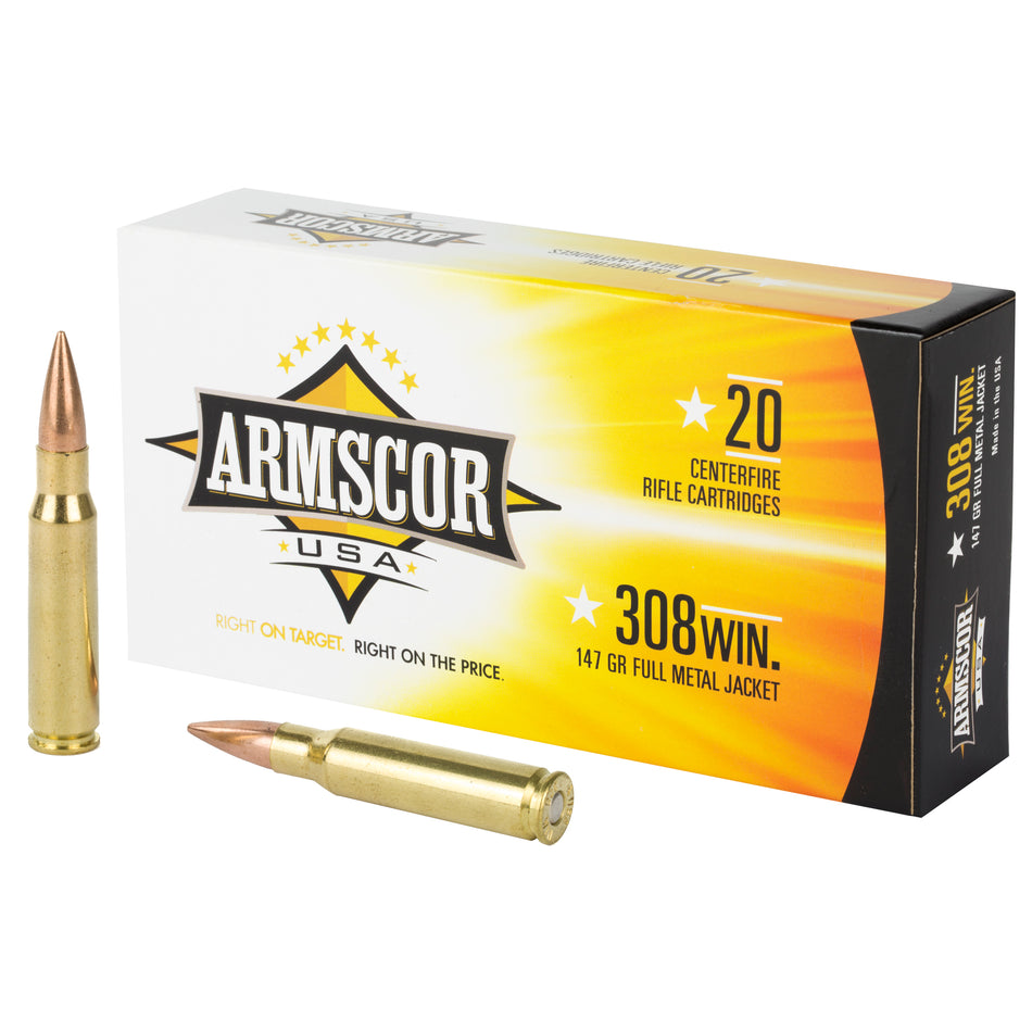 Armscor .308 Win / 7.62x51mm FAC3081N Competition Full Metal Jacket FMJ 147 Grain