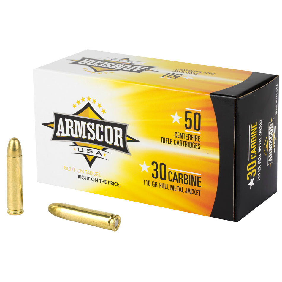 Armscor .30 Carbine FAC30C1N Competition Full Metal Jacket FMJ 110 Grain