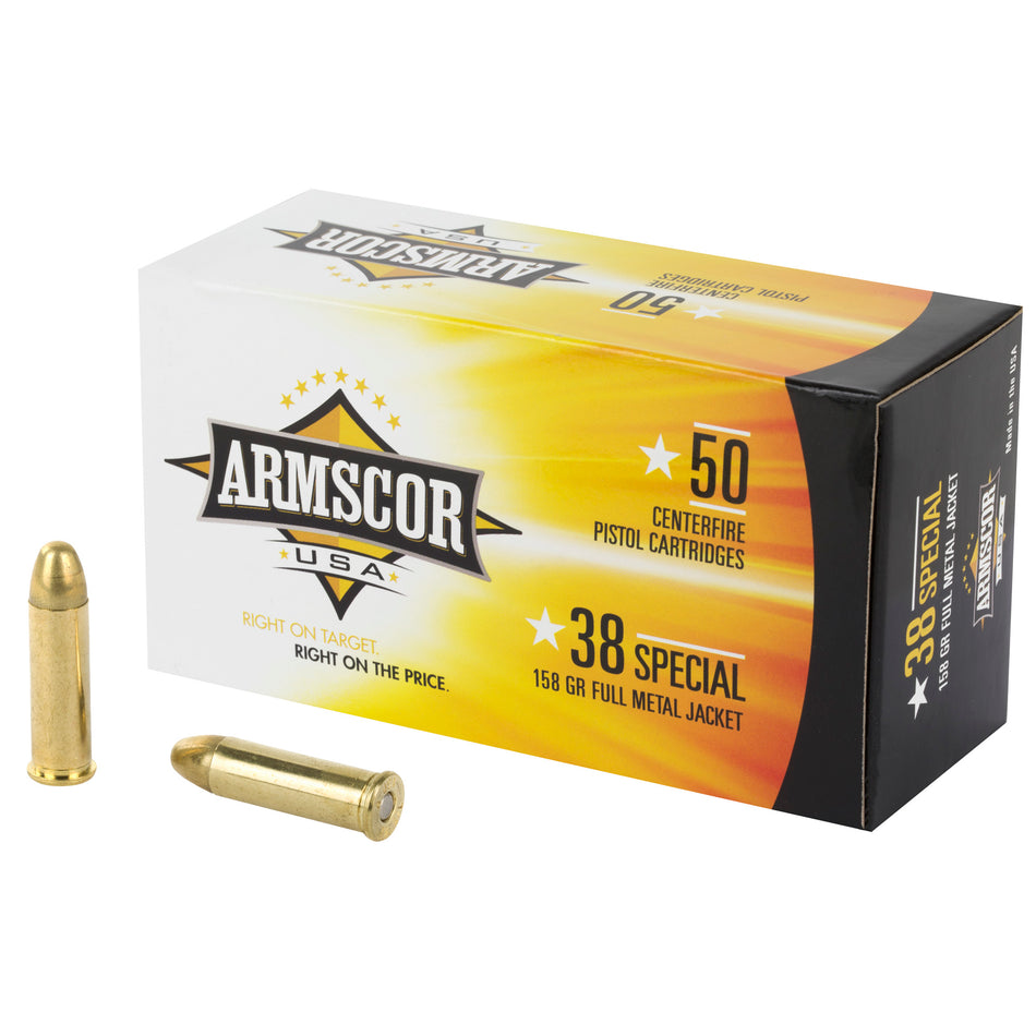 Armscor .38 Special FAC3817N Competition Full Metal Jacket FMJ 158 Grain