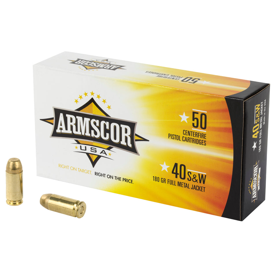 Armscor .40 S&W FAC402N Competition Full Metal Jacket FMJ 180 Grain