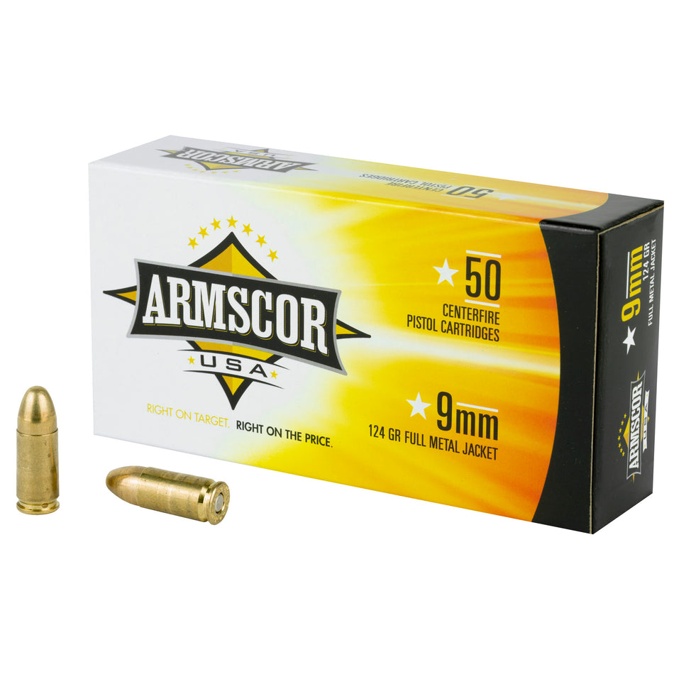 Armscor 9mm Luger/Parabellum FAC94 Competition Full Metal Jacket FMJ 124 Grain