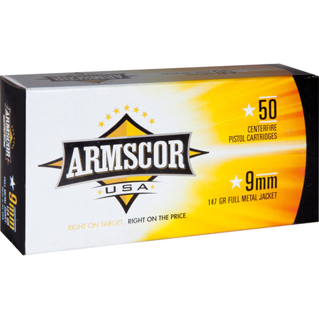 Armscor 9mm Luger/Parabellum FAC95 USA Competition Full Metal Jacket FMJ 147 Grain