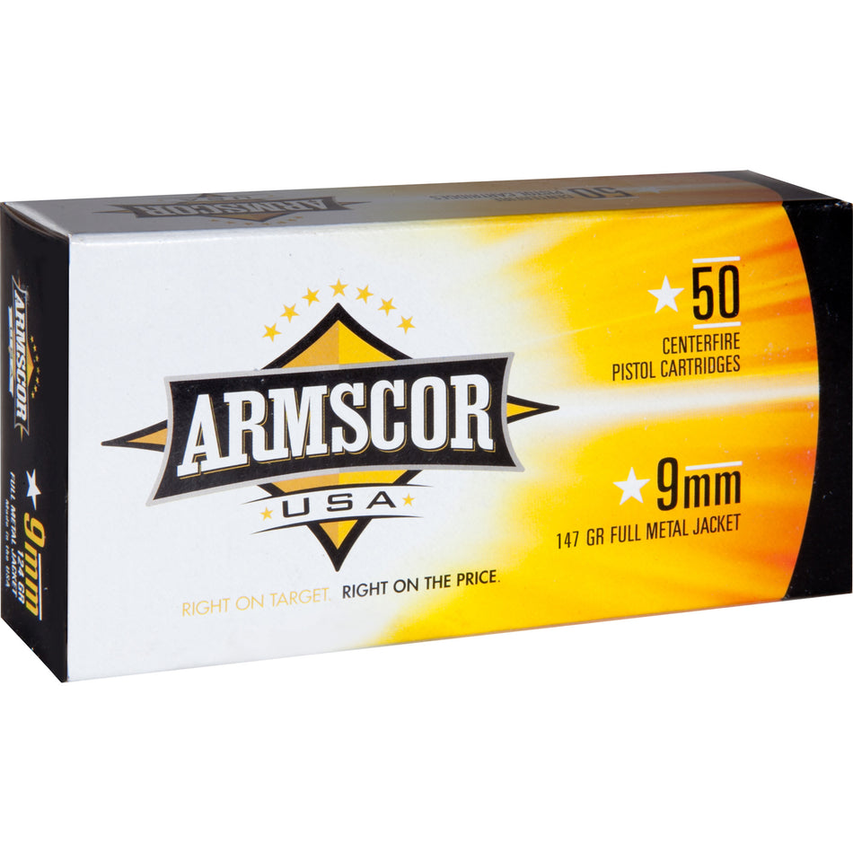 Armscor 9mm Luger/Parabellum FAC95 USA Competition Full Metal Jacket FMJ 147 Grain