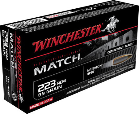 Winchester .223 Remington S223M2 Match Sierra MatchKing Boat Tail Hollow Point BTHP 69 Grain